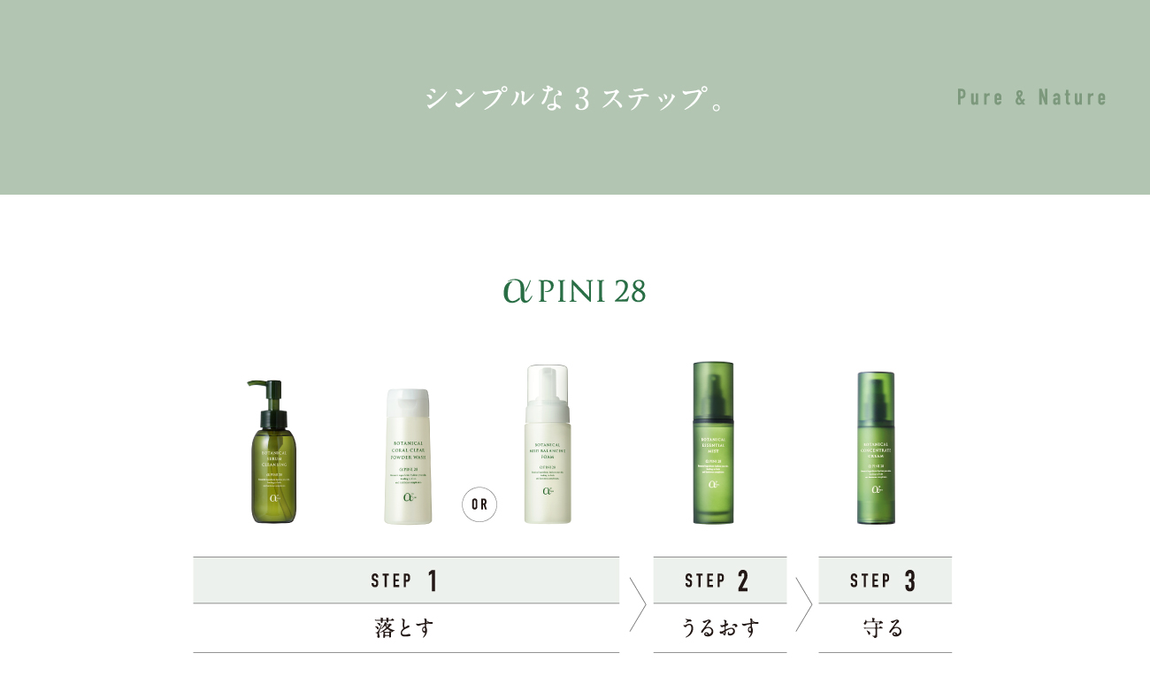 シンプルな3ステップ Pure&Nature